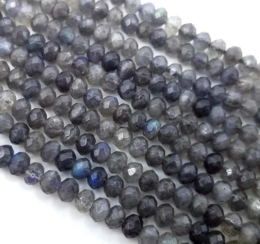 Labradorite Rondelle Cut Natural Rare Gemstone Round Beads 4x3mm 15 5