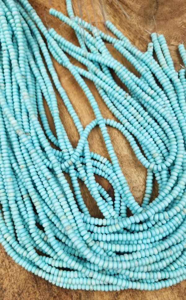 Mm Natural Turquoise Roundelle Beads Grade Aaa Round Loose Beads Full