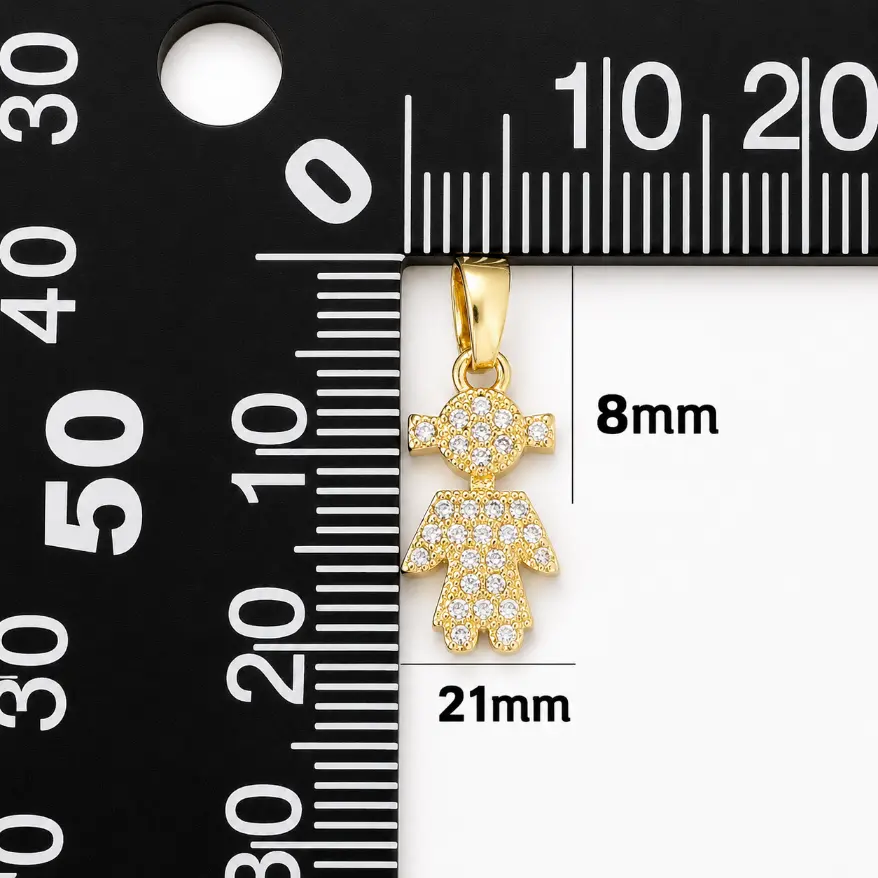 Gold Filled Boy and Girl Couple Charm Pendant, CZ Pave Couple Charms for Necklace Bracelet DIY Jewelry Supplies Romantic Gift, CP040 - Image 4