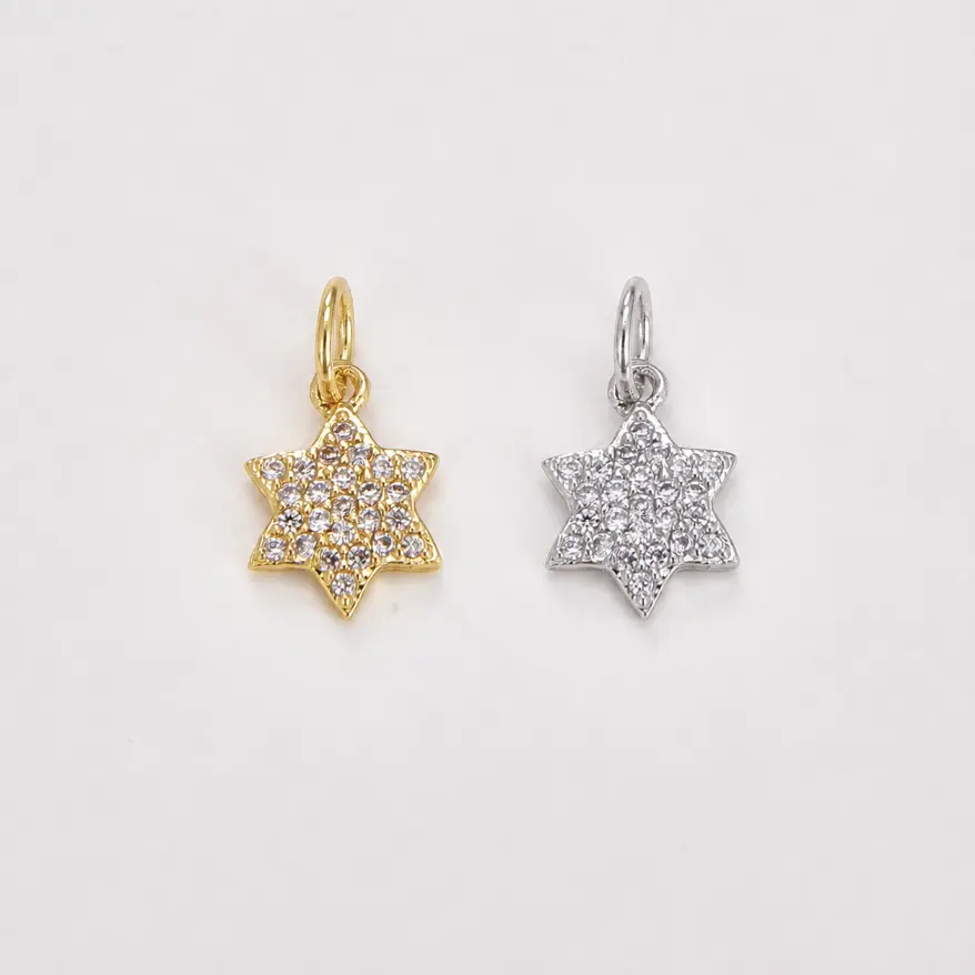 Gold Filled CZ Star Charm, Crystal Star Pendant, Rhinestone Star Jewelry Finding, Star Necklace Charm, DIY Jewelry Making Supply, CP041 - Image 2