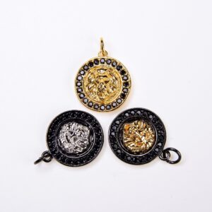 CZ Micro Pave Lion Head 1pc/2pcs/6pcs 20x15mm, CP017-L416