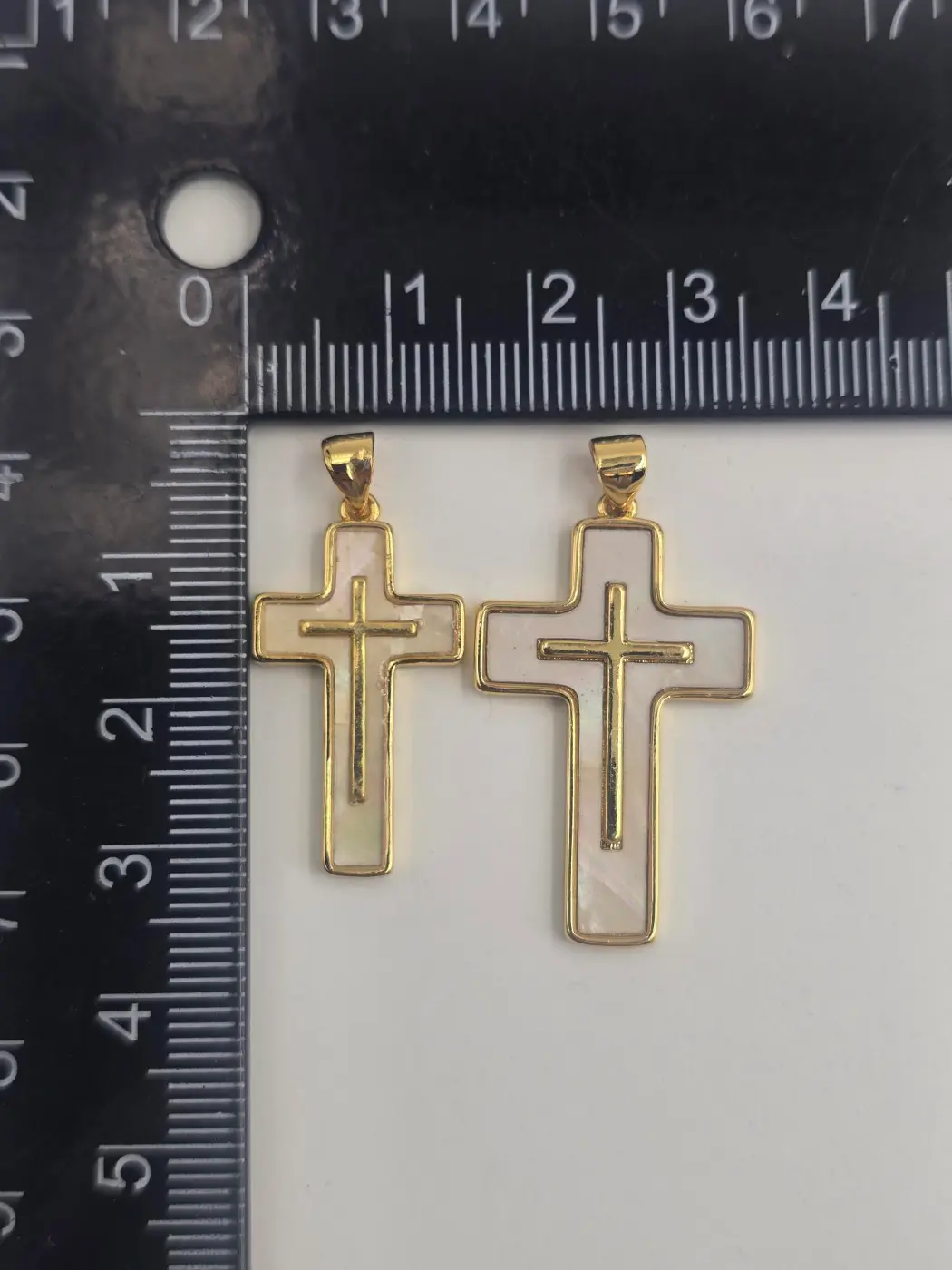 Shell Cross Charm Pendant, Crucifix Charm, Cross Charm, Cross Pendant, Mother Of Pearl, Charm Necklace, Small, Medium, Large, CP924 - Image 4