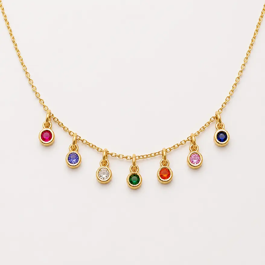 Gold Filled Birthstone Charm Pendant, Personalized Crystal Jewelry, Dainty Custom Initial Necklace Accessory, Gift for Women, CP946 - Image 2