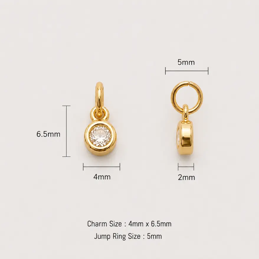 Gold Filled Birthstone Charm Pendant, Personalized Crystal Jewelry, Dainty Custom Initial Necklace Accessory, Gift for Women, CP946 - Image 4