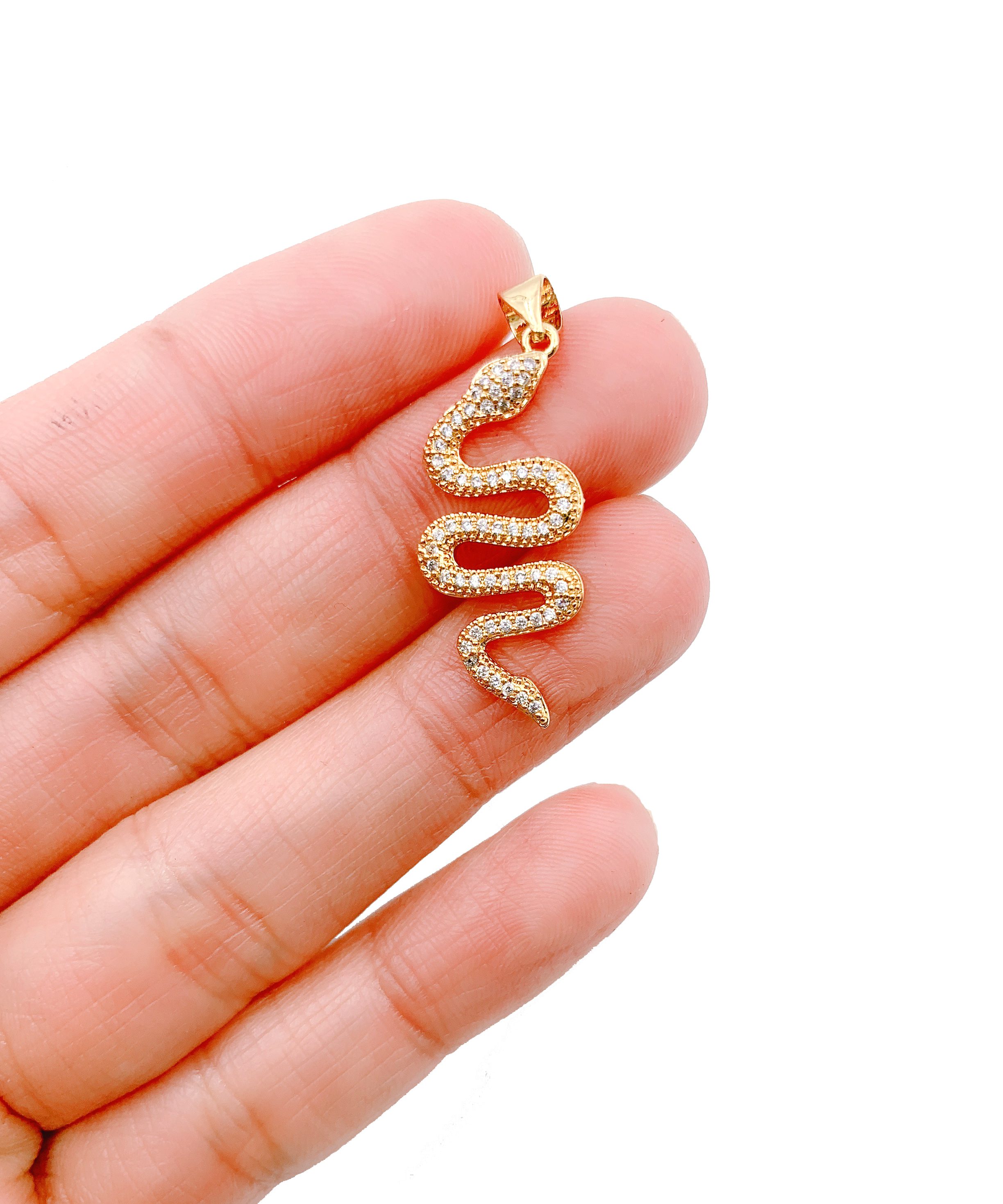 Snake Necklace CZ Snake Necklace Serpent Silver Snake Jewelry 