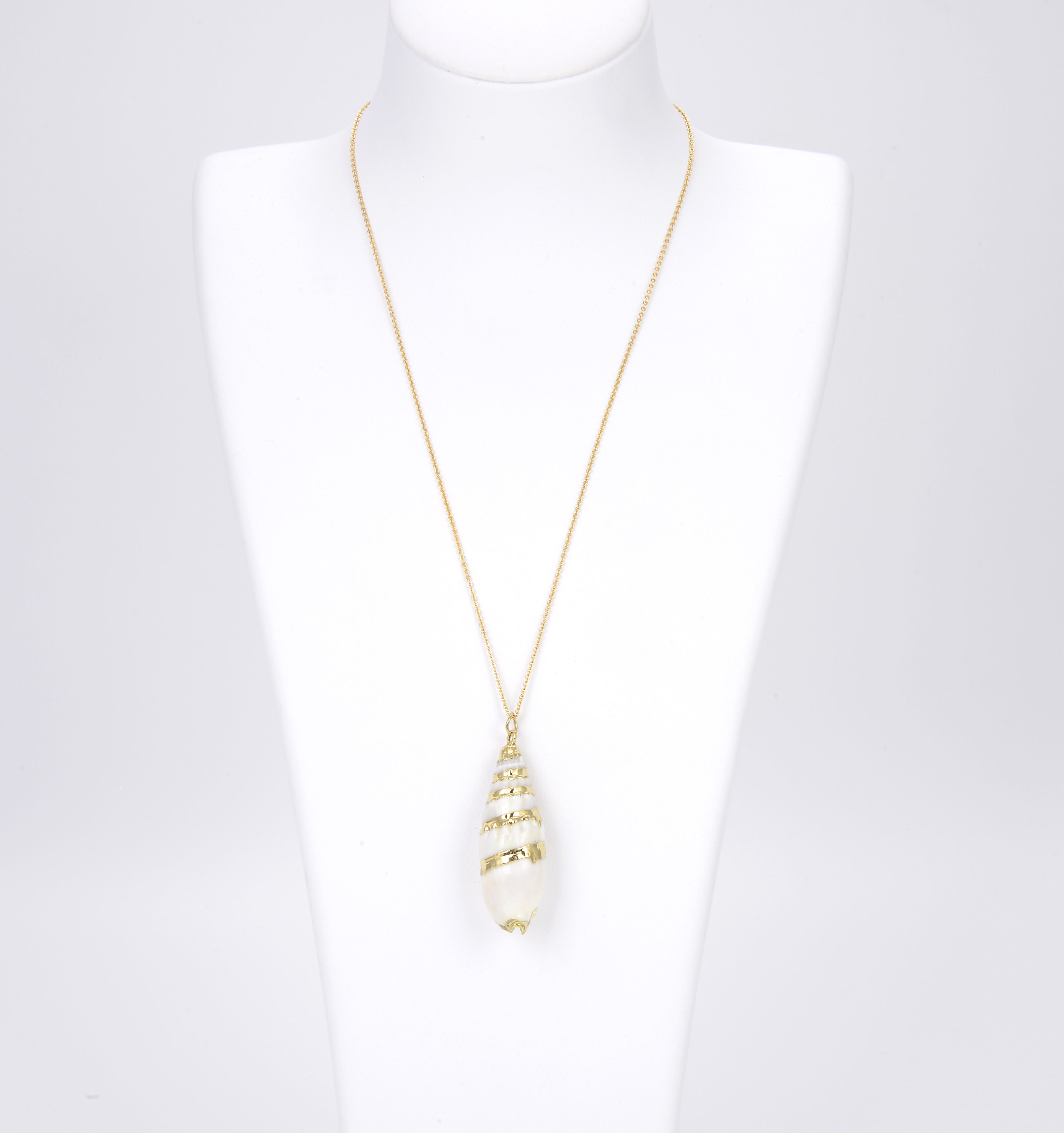 Conch Shell Necklace For Women - Seashell Pendant On Leather Cord, Adjustable Layered Boho Necklace, Halloween & Costume Accessory - View #4