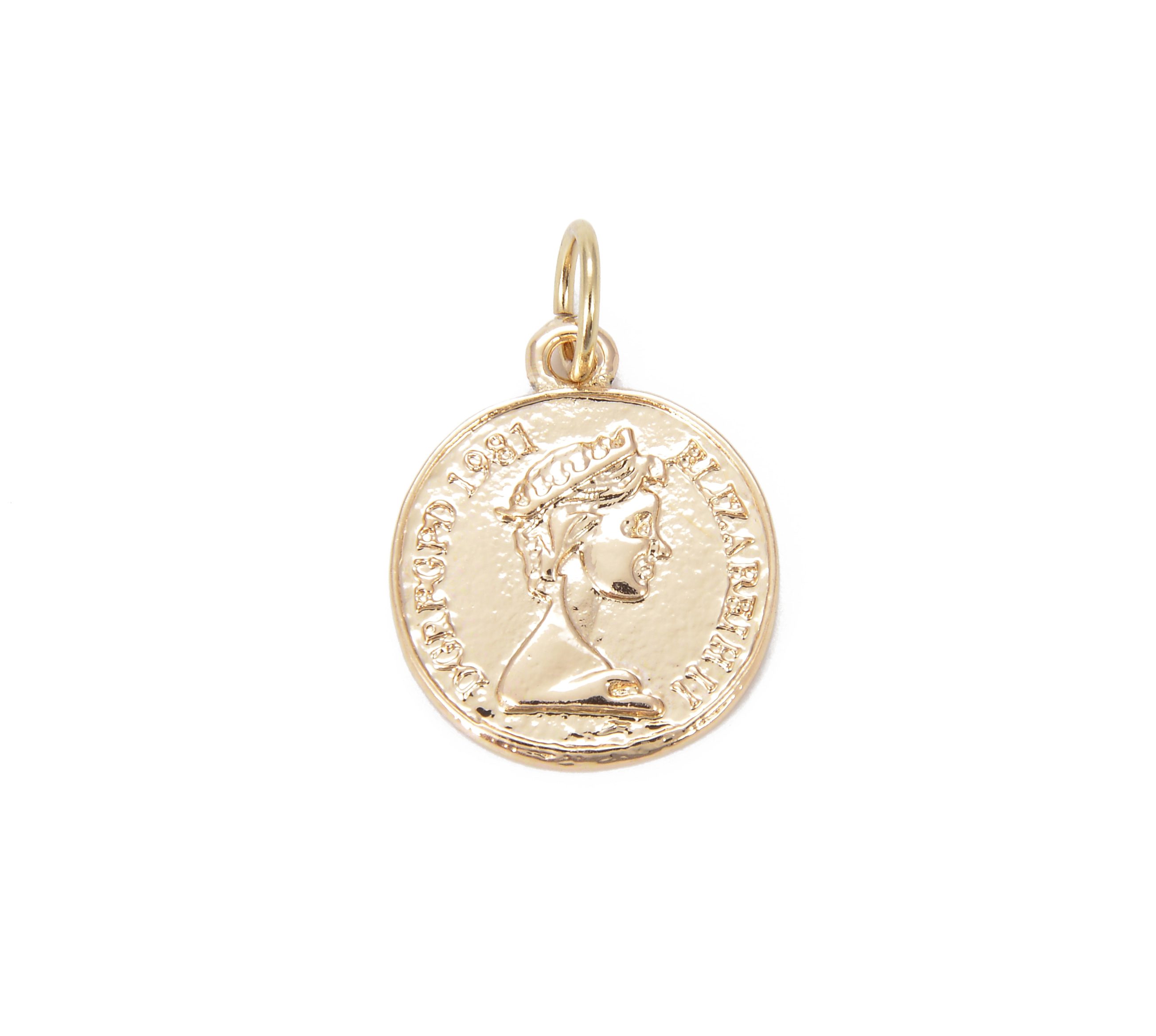 Queen Elizabeth Coin Charm, Queen Charm, Necklace Charm, Coin Necklace ...
