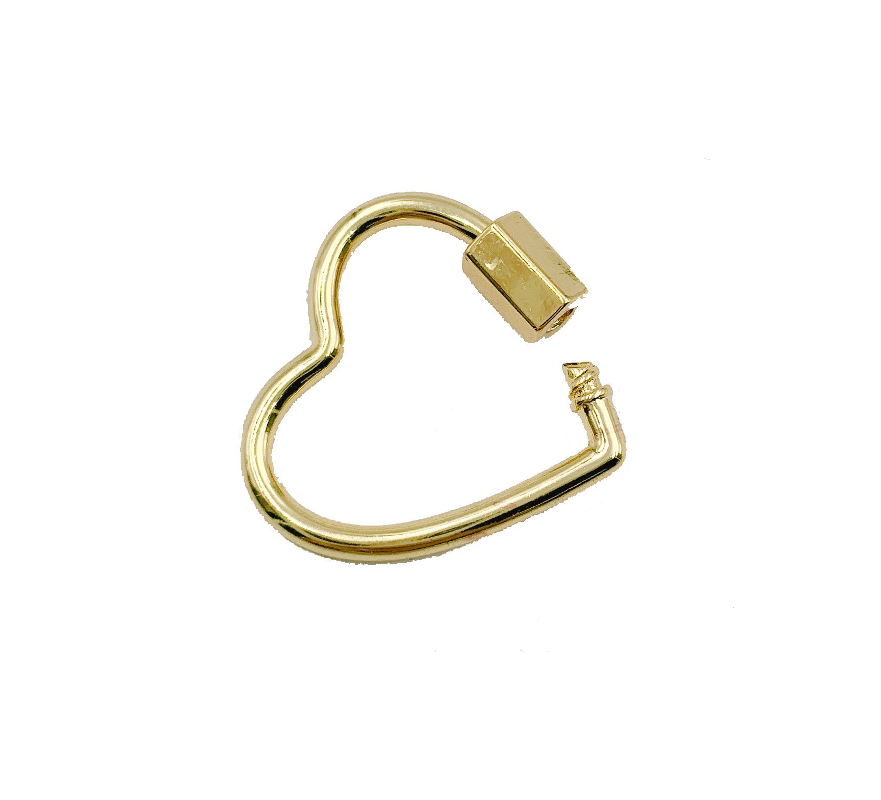 Heart Gold Plated Carabiner Clasp, Heart Screw Clasp, Heart Clasp ...