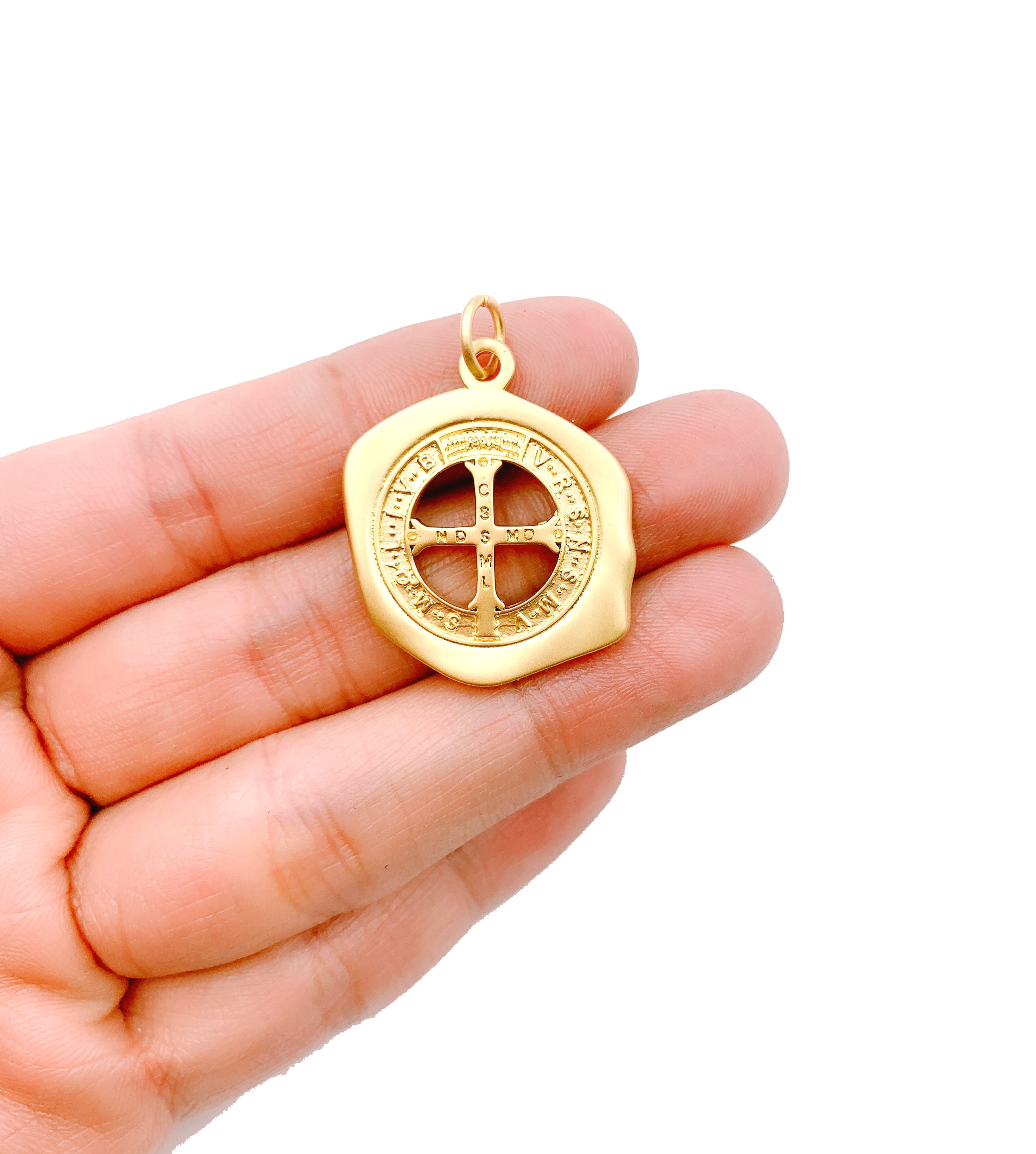 Gold Cross Charm Pendant, Holy Cross Gold Plated Charm Pendant, 22k ...