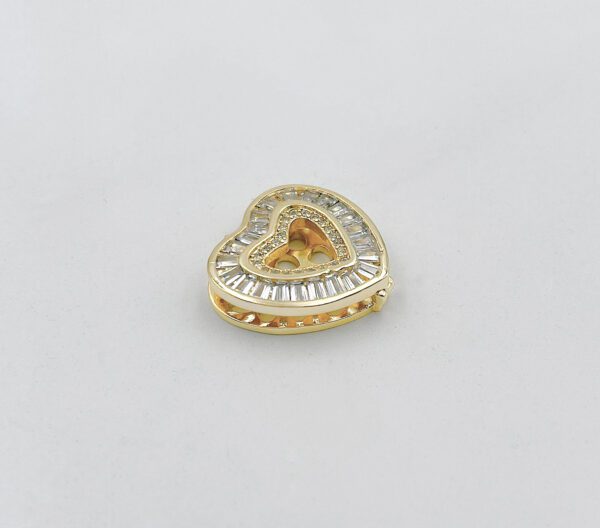 Gold Heart Slider CZ Micro Pave