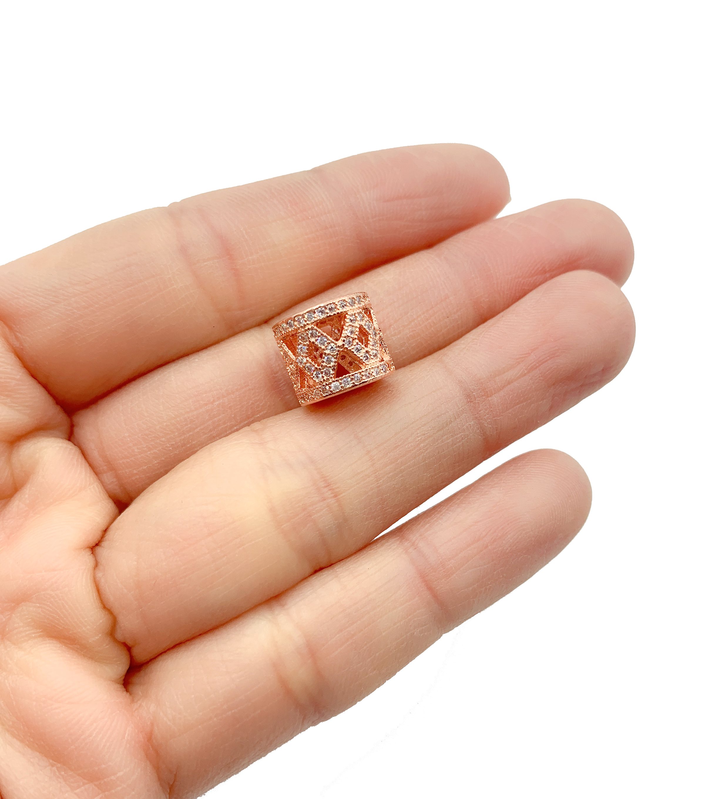 Cylinder Shape Beads Cylinder Beads Cylinder CZ Micro Pave Bead