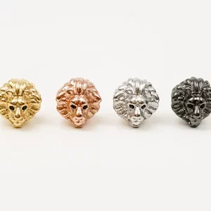 Gold Filled Lion Bead, Lion Head Bead, Animal Face Bead, Side Drilled Jewelry Finding, Mens Bracelet Bead, DIY Necklace Supply, BD068