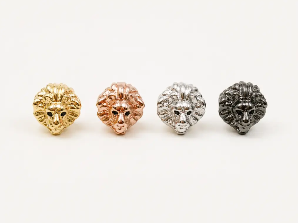 Gold Filled Lion Bead, Lion Head Bead, Animal Face Bead, Side Drilled Jewelry Finding, Mens Bracelet Bead, DIY Necklace Supply, BD068
