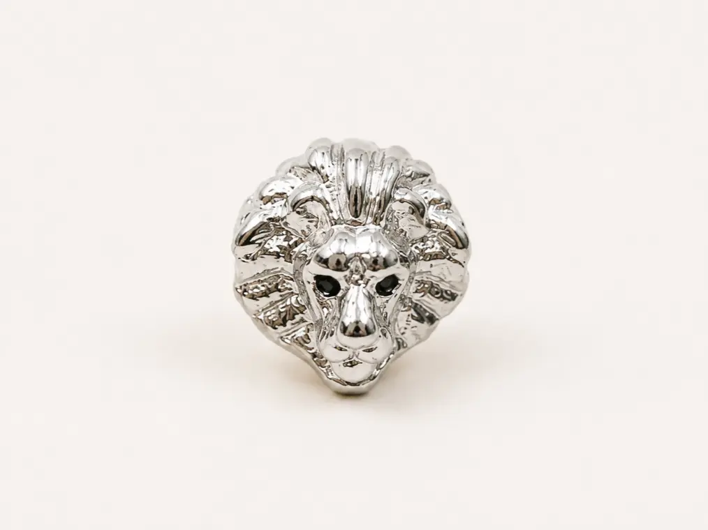 Gold Filled Lion Bead, Lion Head Bead, Animal Face Bead, Side Drilled Jewelry Finding, Mens Bracelet Bead, DIY Necklace Supply, BD068 - Image 3