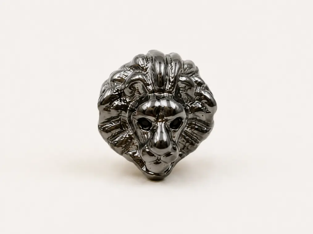 Gold Filled Lion Bead, Lion Head Bead, Animal Face Bead, Side Drilled Jewelry Finding, Mens Bracelet Bead, DIY Necklace Supply, BD068 - Image 4
