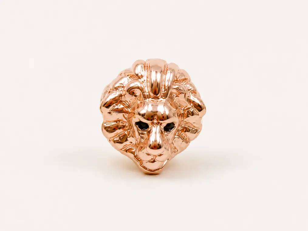 Gold Filled Lion Bead, Lion Head Bead, Animal Face Bead, Side Drilled Jewelry Finding, Mens Bracelet Bead, DIY Necklace Supply, BD068 - Image 5