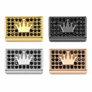 Gold Filled Crown Bead, Black CZ Crown Bead, Crown Jewelry Finding, Royal Bead, Statement Bead, DIY Bracelet Bead, Jewelry Making, BD073