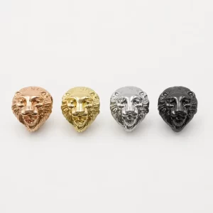 Gold Filled Lion Head Bead, Side Drilled Lion Bead, Lion Jewelry Finding, Animal Bead, DIY Bracelet Bead, Necklace Bead, BD076