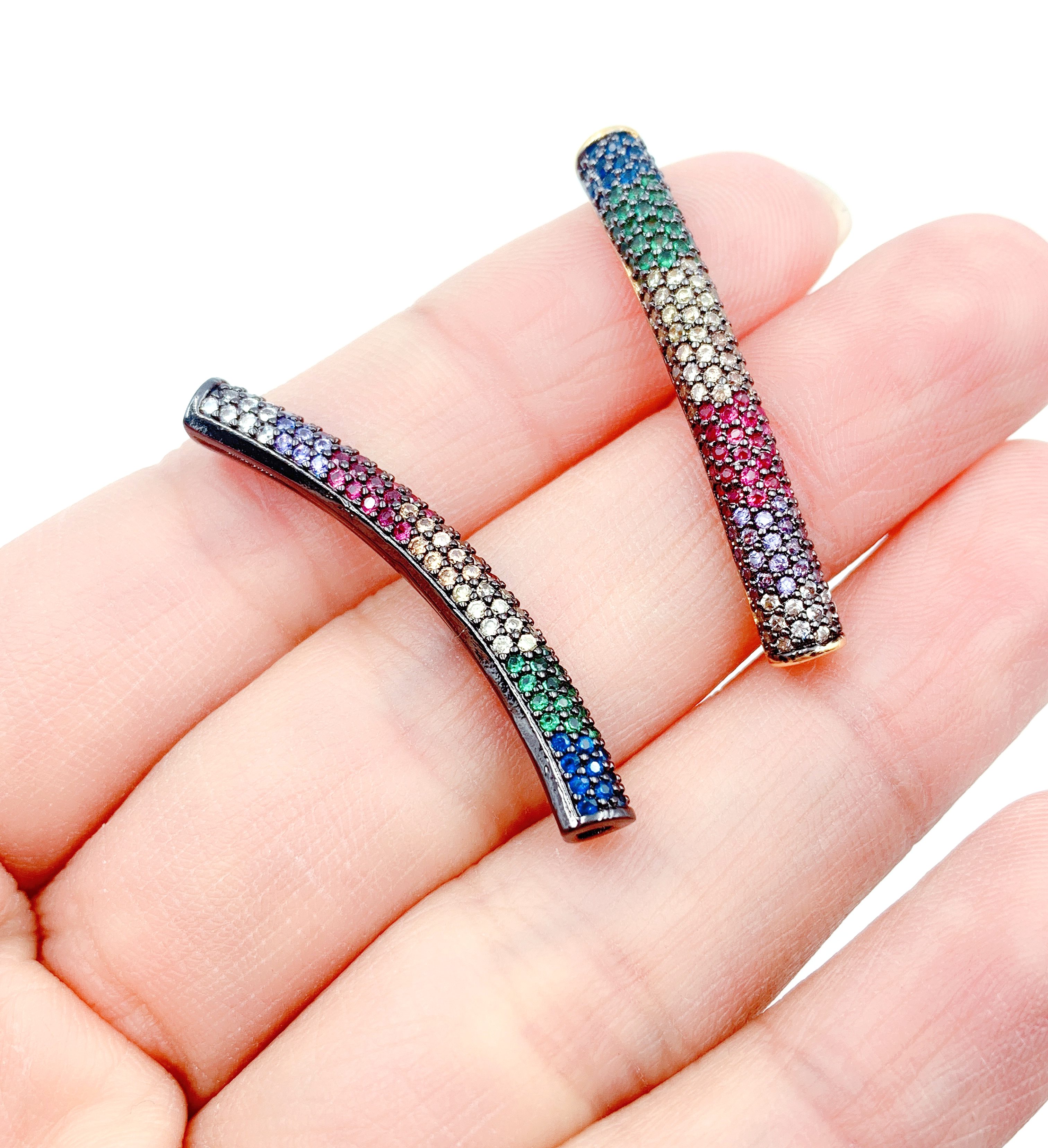 70/210pcs Filigrane Creux Tube Argent Antique charms 4 mm Hole Spacer Beads 