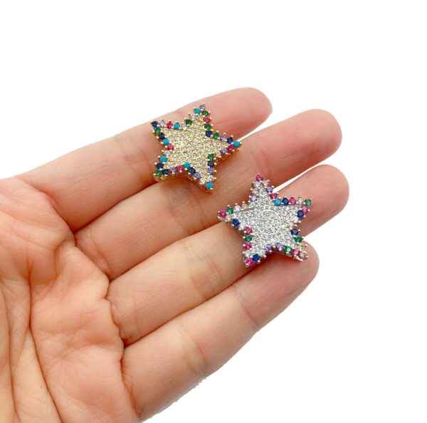 Colorful CZ Star Beads