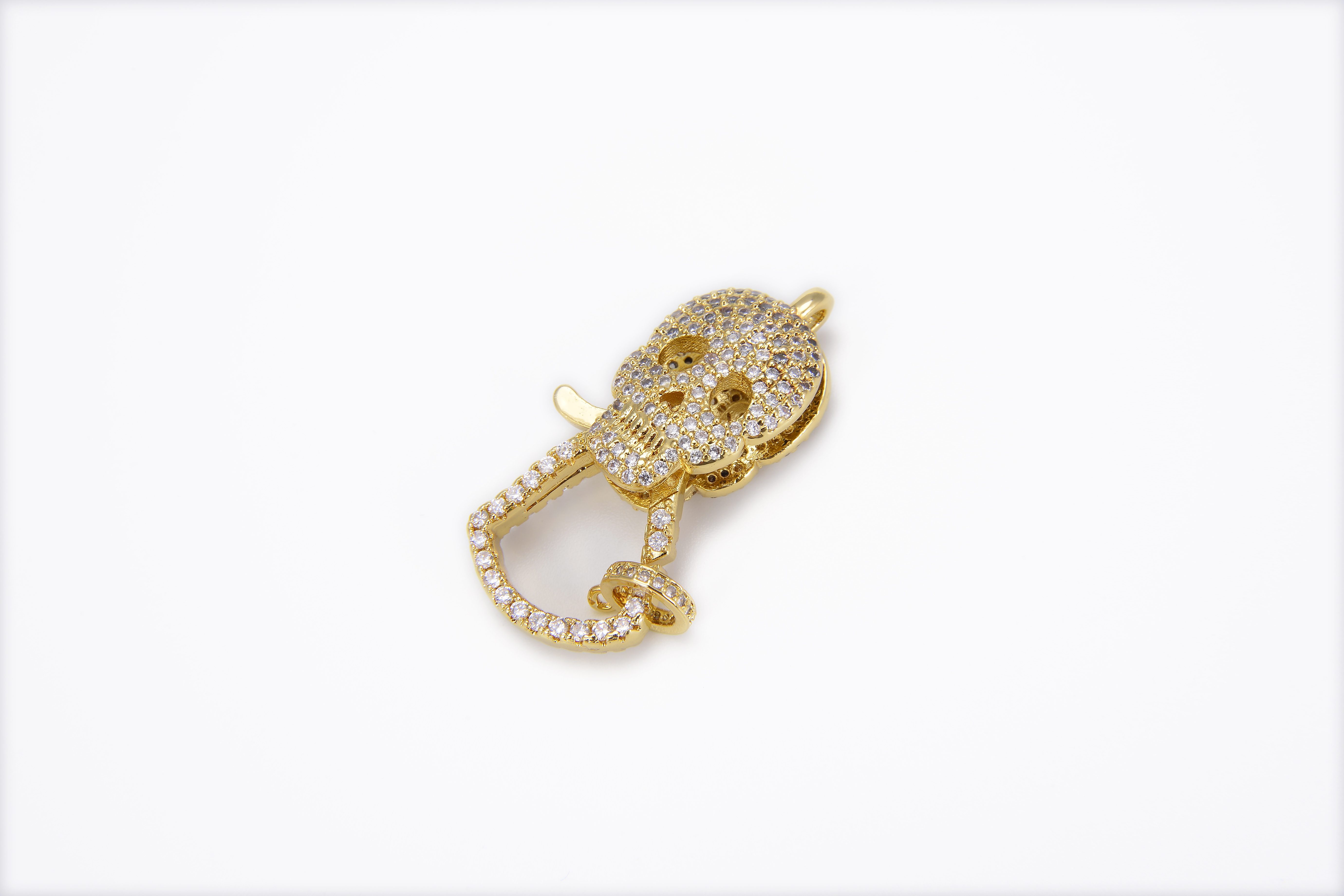 Gold plated pave enhancer.Cubic Zirconia.Finding.Clasp