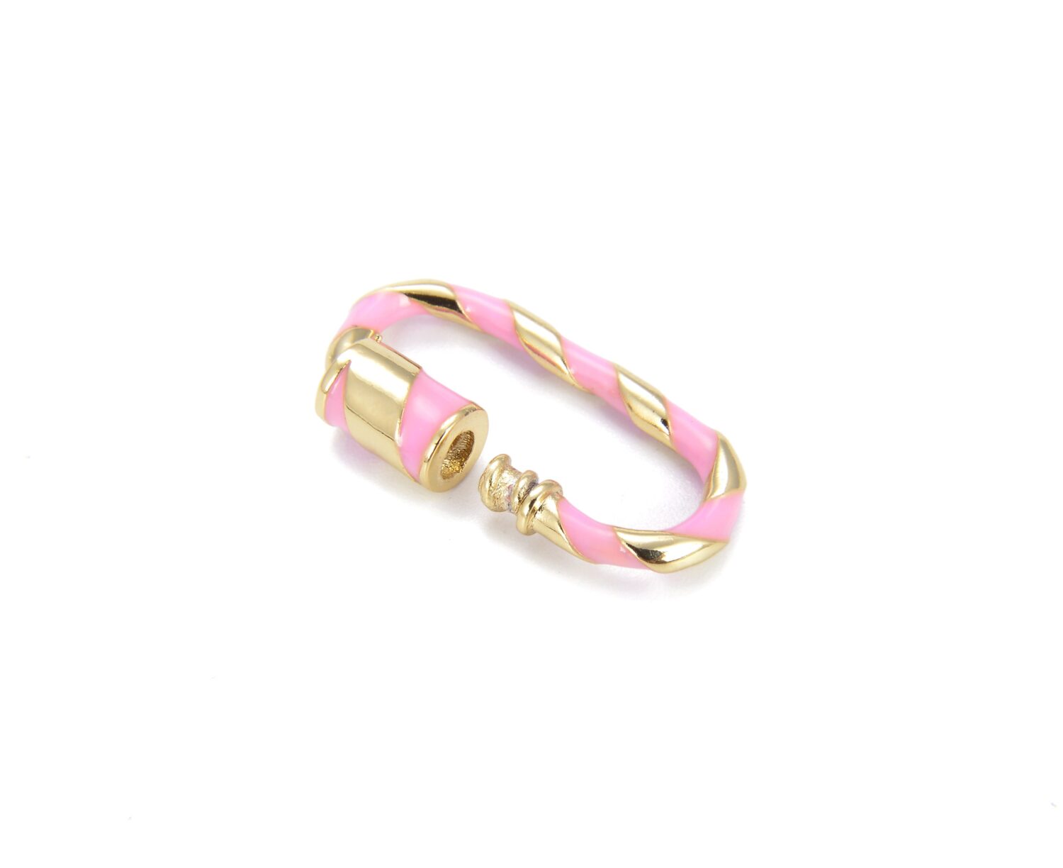 Enamel Oval Screw Clasp, Screw Clasp Carabiner Lock, Interlocking Clasp, Enamel Oval Lock, Oval Shaped Screw Clasp, 25x13mm, CL341 - Image 5