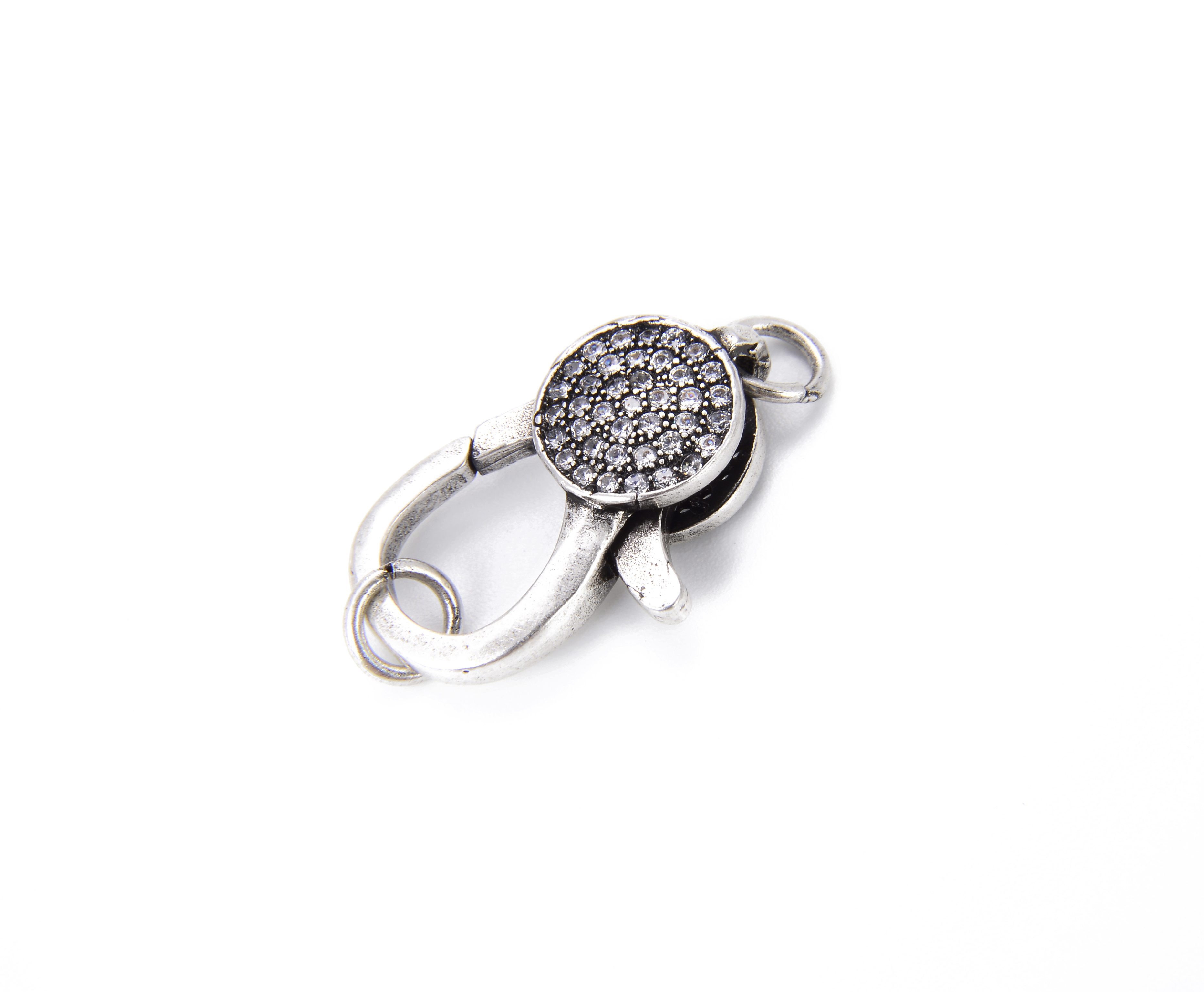 Lobster Clasp 12x24mm - 18K Gold Filled With Cubic Zirconia Micro Pave Hooks