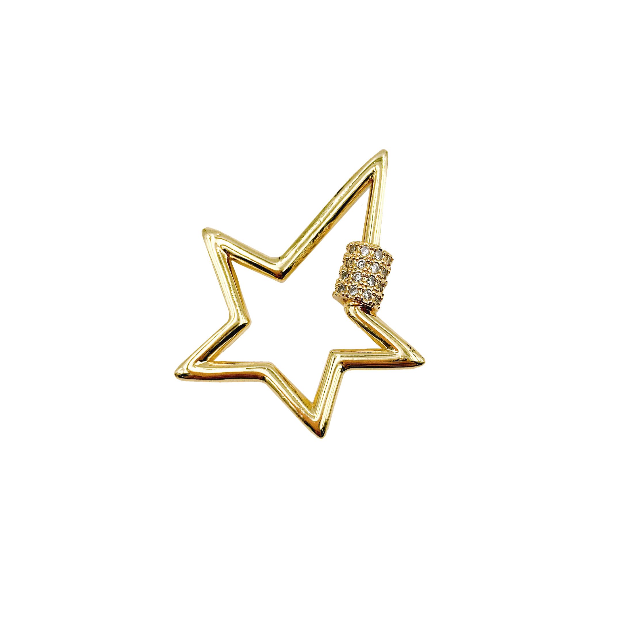 Gold Filled Star Carabiner Clasp, CZ Micro Pave Star Clasp, Carabiner ...