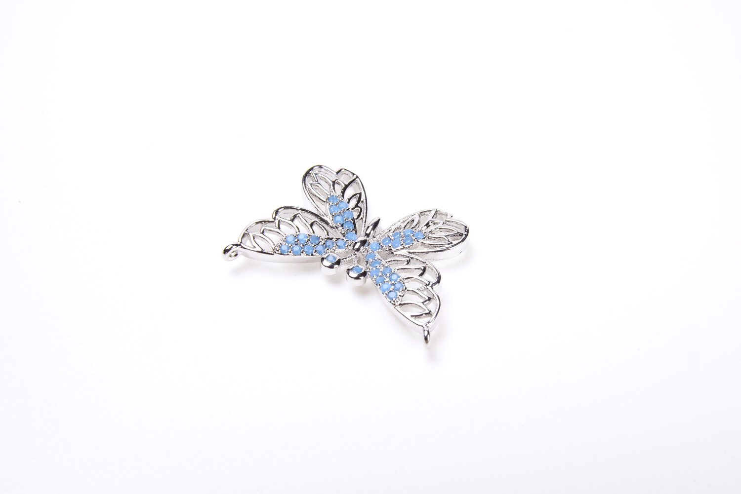 Micro Pave CZ Butterfly Pendant,Cubic Zirconia Turquoise CZ BUTTERFLY Charm 32x33mm |CP149 Cz Insect Animal Charm,12pcs