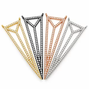 Gold Filled CZ V Shape Connector, Pave Rhinestone Jewelry Link, Triangle Crystal Pendant Connector for DIY Necklace Bracelet Making, CN126