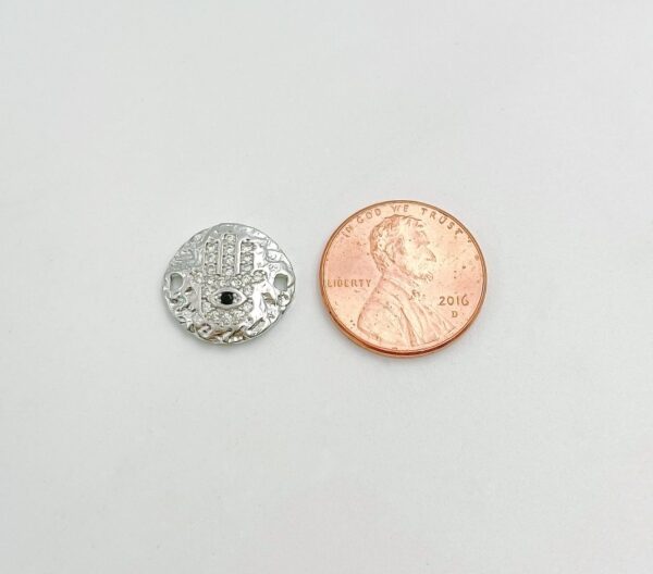 Silver Hamsa Hand Connector and Coin