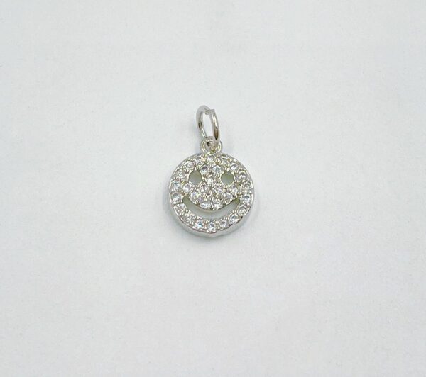 Micro Pave Dainty Smile Coin Pendant