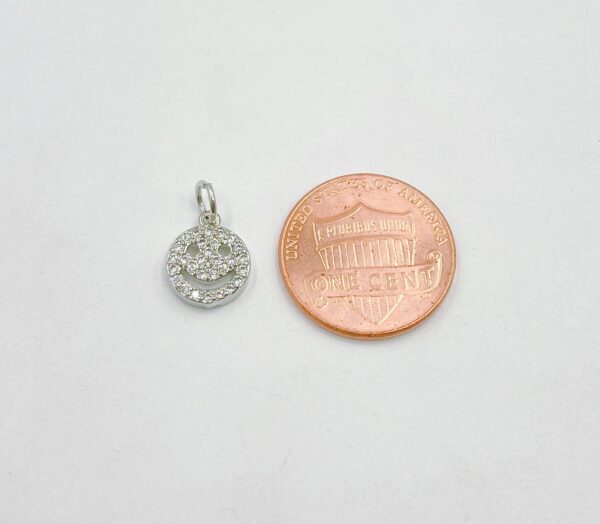 Micro Pave Dainty Smile Coin Pendant