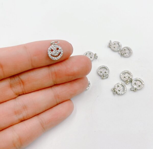 Micro Pave Dainty Smile Coin Pendant