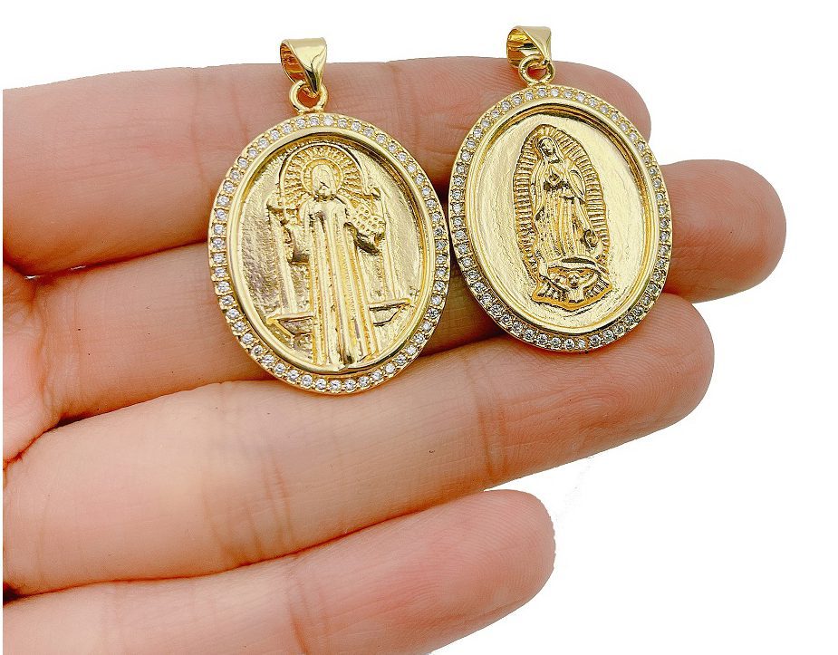 24k gold virgin mary pendant