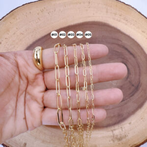 Gold Paperclip Chain, Gold Oval Link Chain, Wholesale Bulk Roll Chain for Necklace Bracelet Jewelry Making, 7/9/11/14mm, CH108