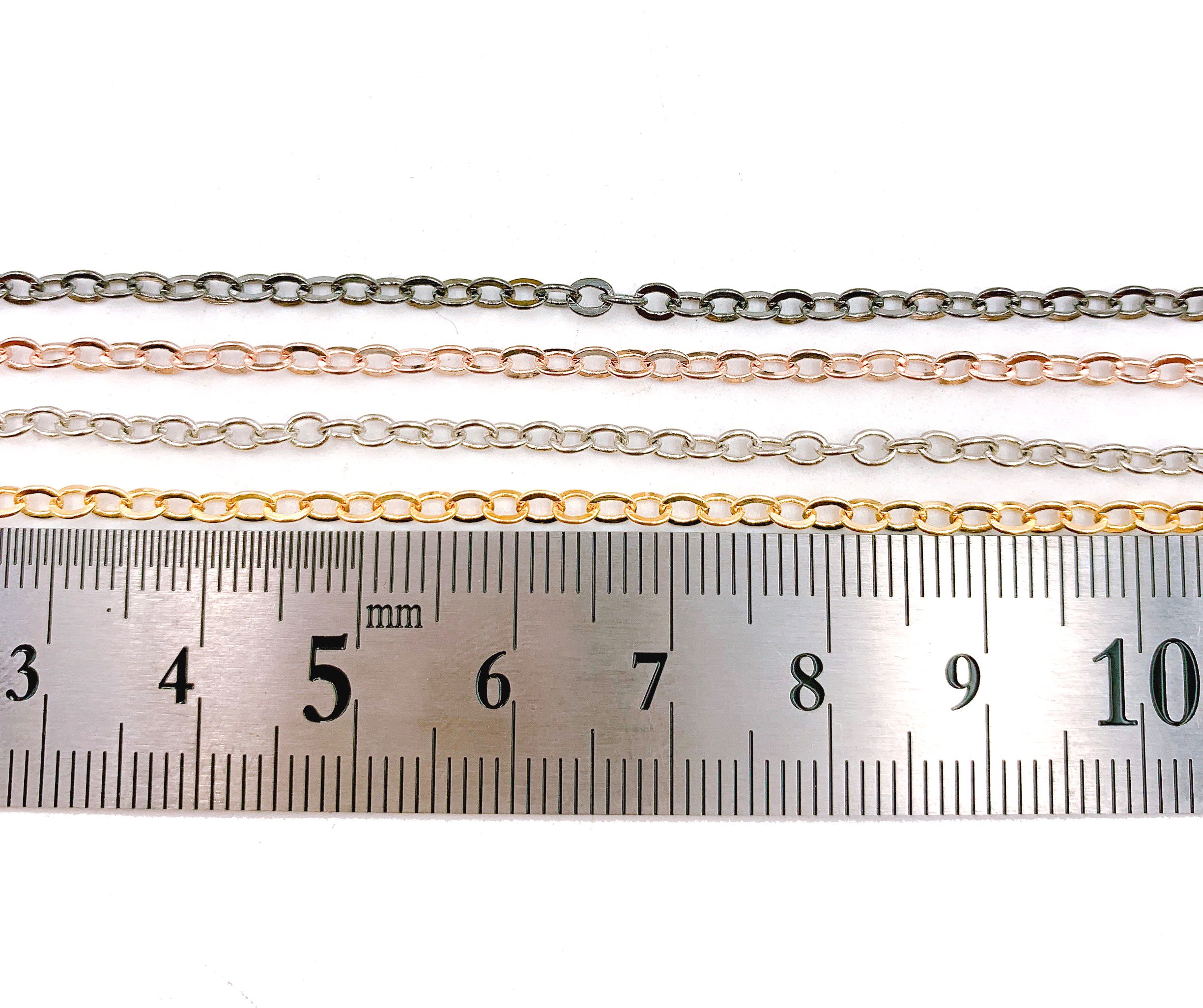 CH111 Gold Cable Chain by Yard for Jewelry making Lead Free Nickel Free Chain for Necklace Gold Filled Cable Chain 4mm