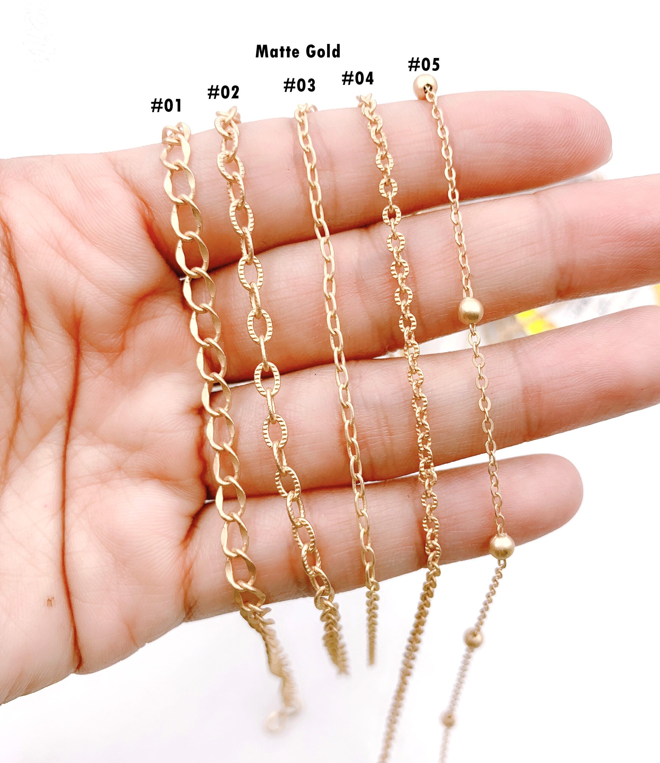 Matte and Shiny Gold Paperclip Cable 