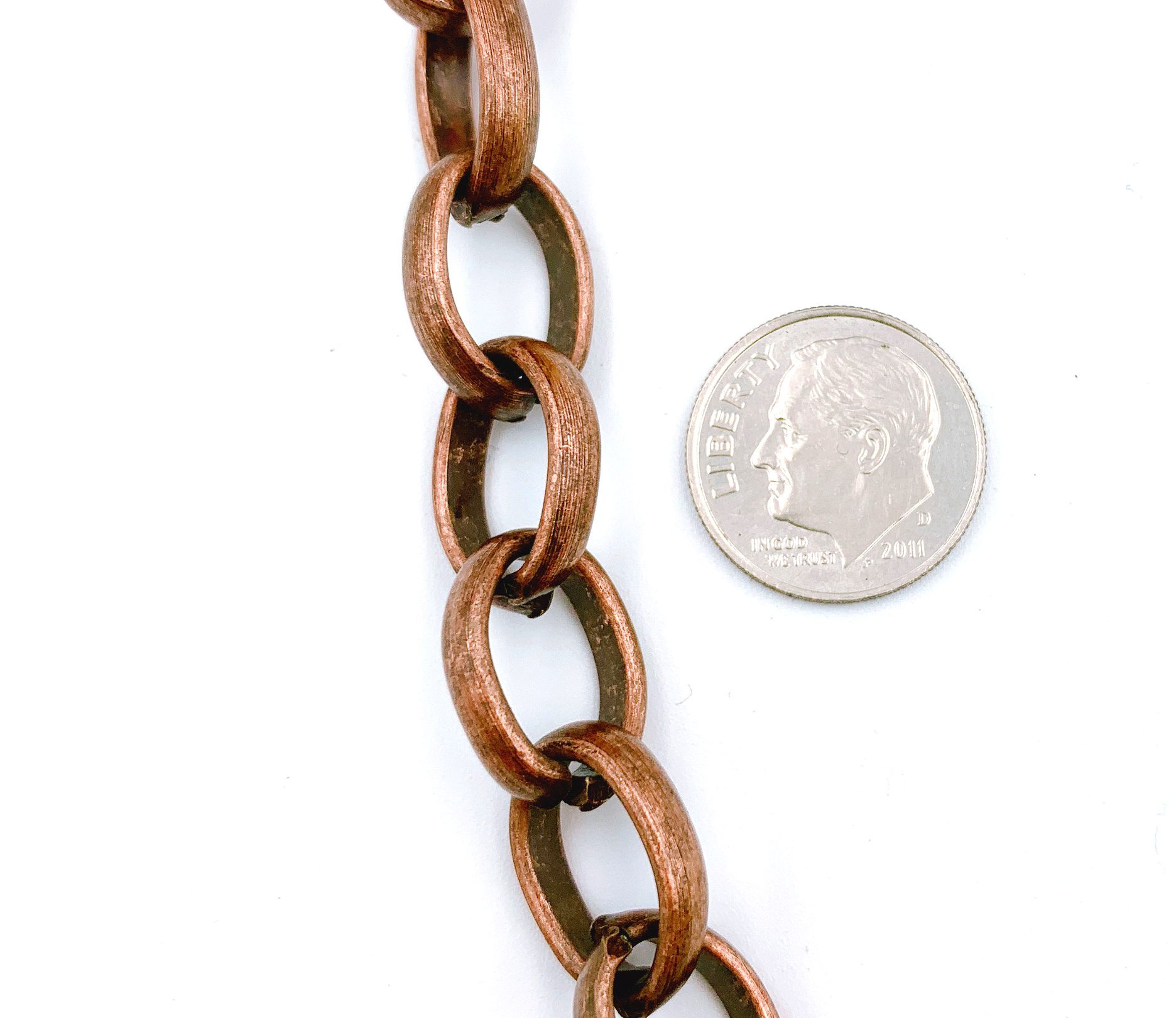 Copper Rolo Cable Chain by Yard, Copper Oval Link Chain by Foot, Wholesale bulk Roll Chain for