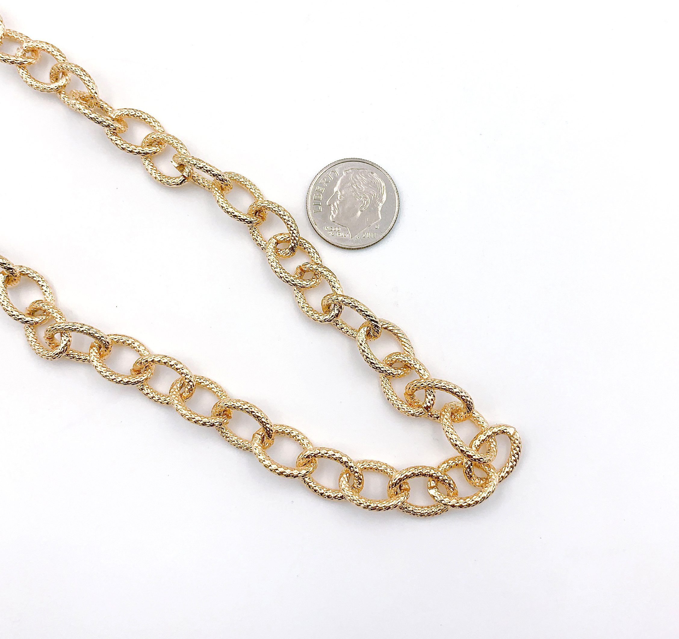 14K Gold Filled Paperclip Cable Chain by Yard, Gold Filled Cable Chain ...