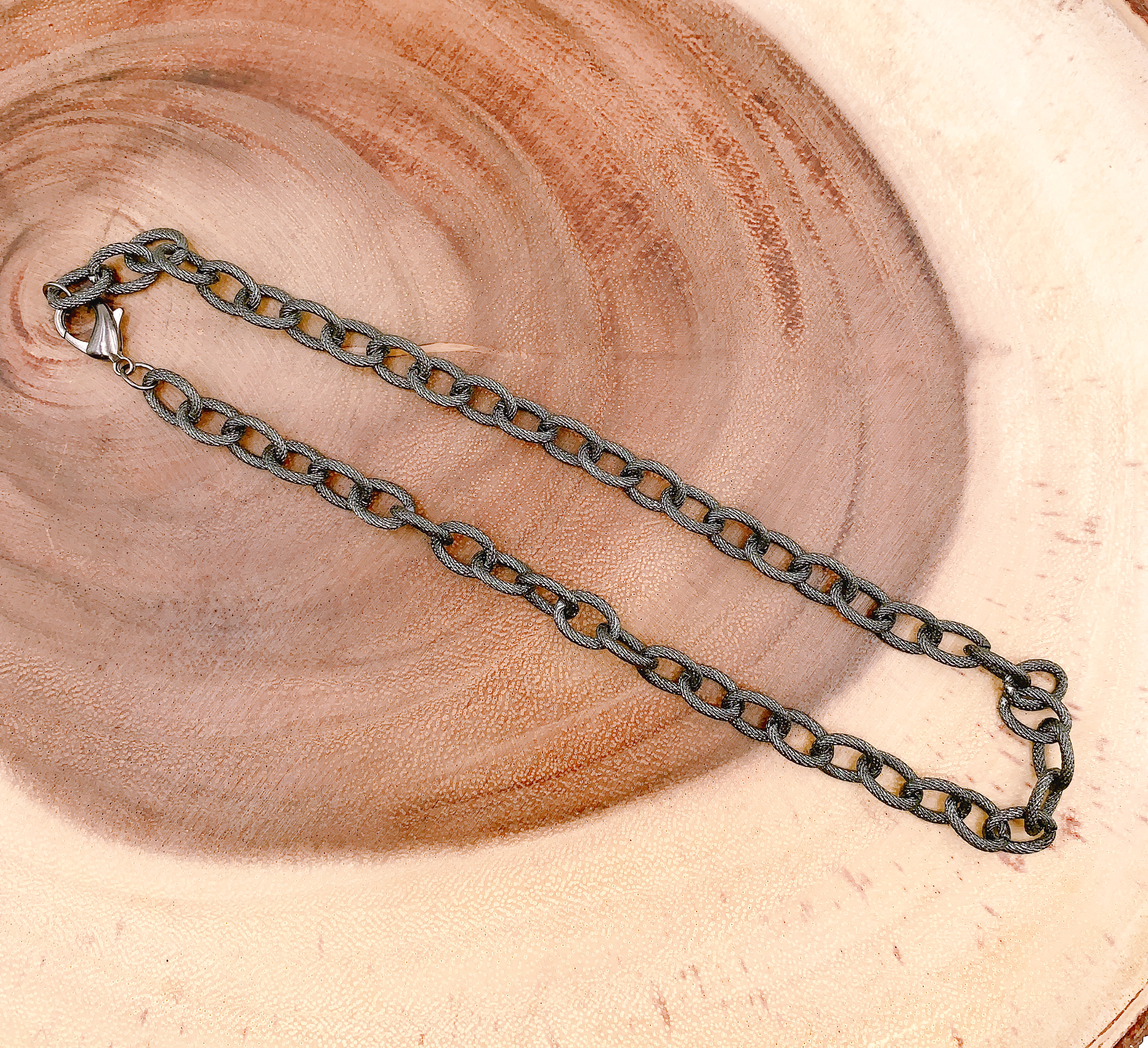 Black Rhodium Sterling Silver Finished Necklace Chain 10mm CH142 Available in 16 20 24 48