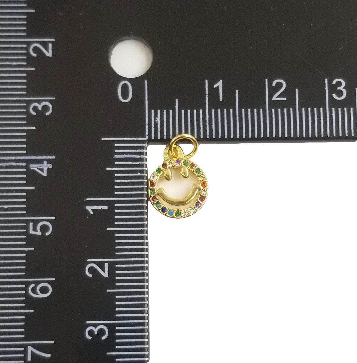 18K Gold Filled Happy Face Charm, Gold Emoji Charm Gold Smile Charm ...