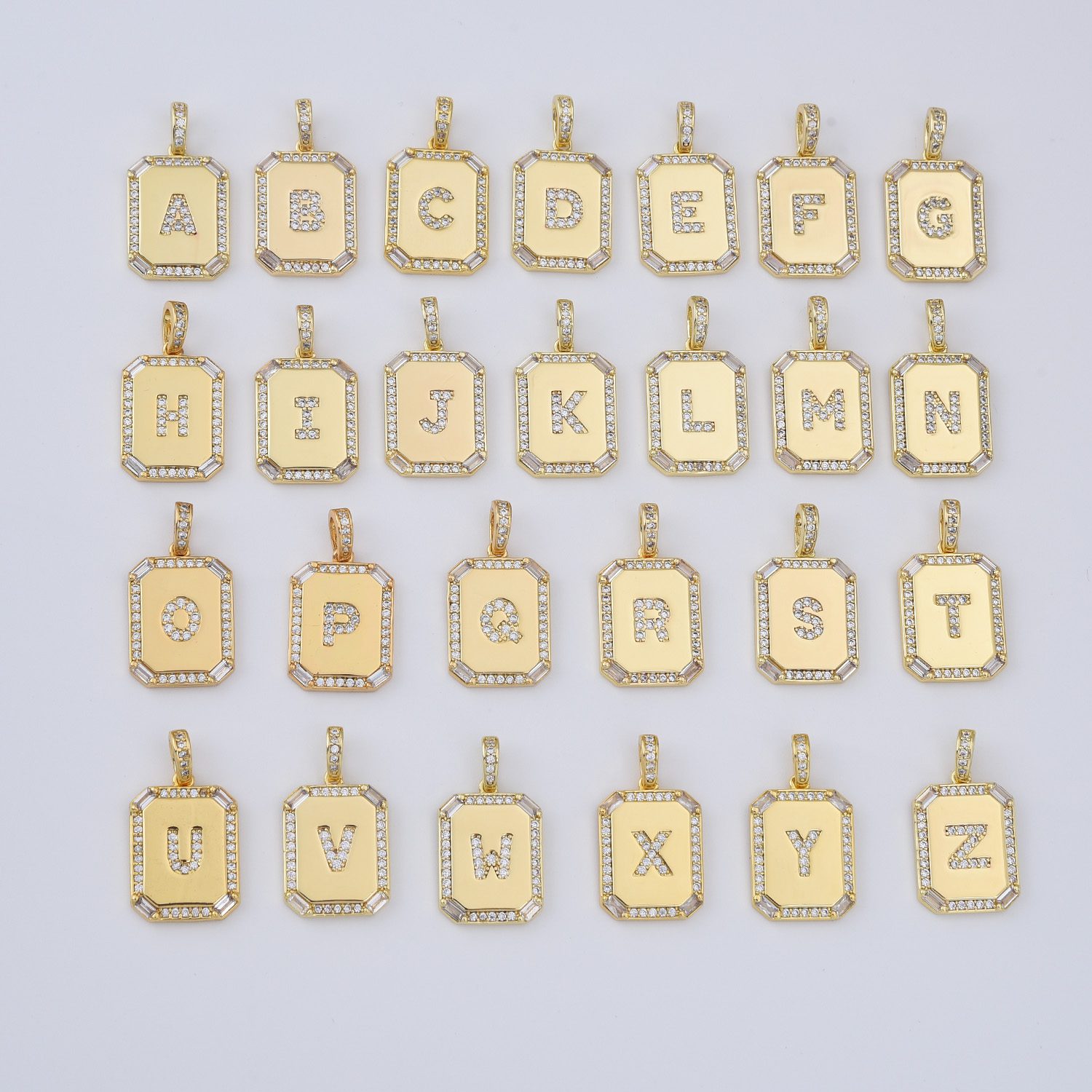 Gold Filled Initial Letter Pendant, A–Z Alphabet Charm with Cubic Zirconia Border for Necklace Jewelry Making, Personalized Gift, CP1257 - Image 2