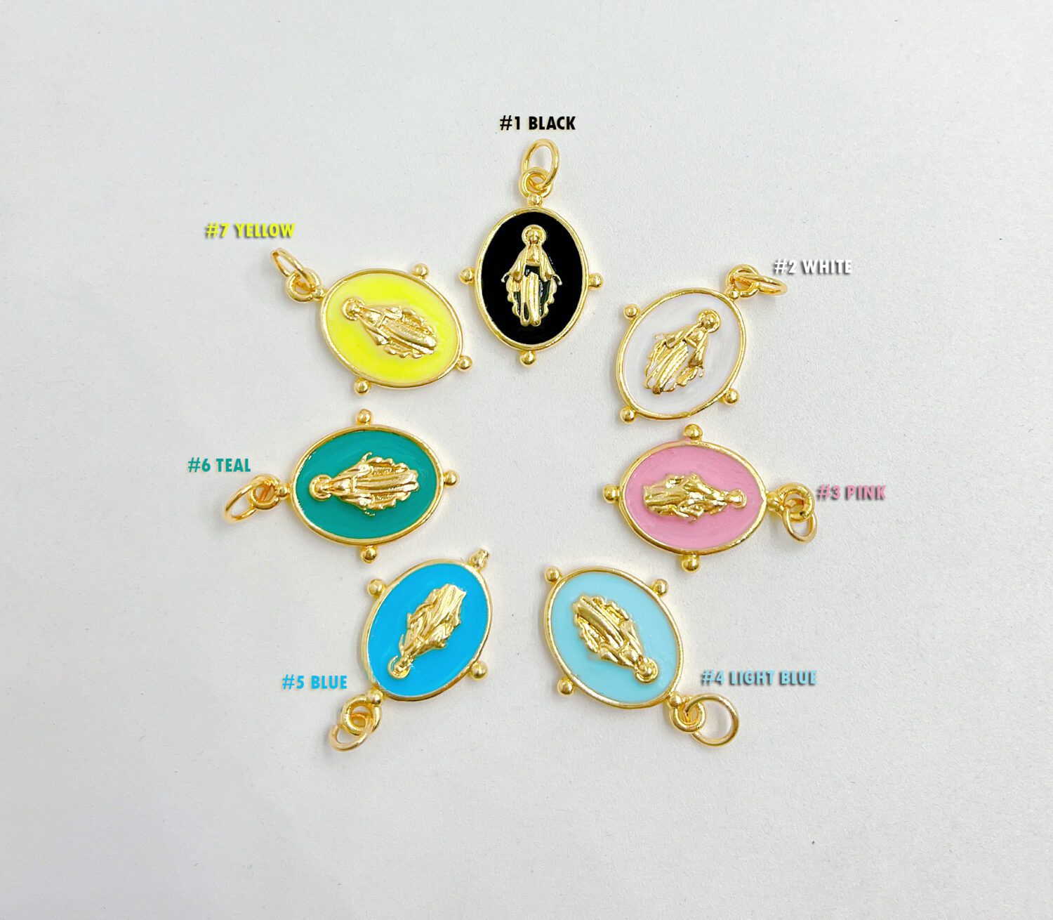 10PCS Gold Plated Saint Jude Our Lady Of Guadalupe Virgin Mary Charms  Accessories for DIY Jewelry Making Supplies