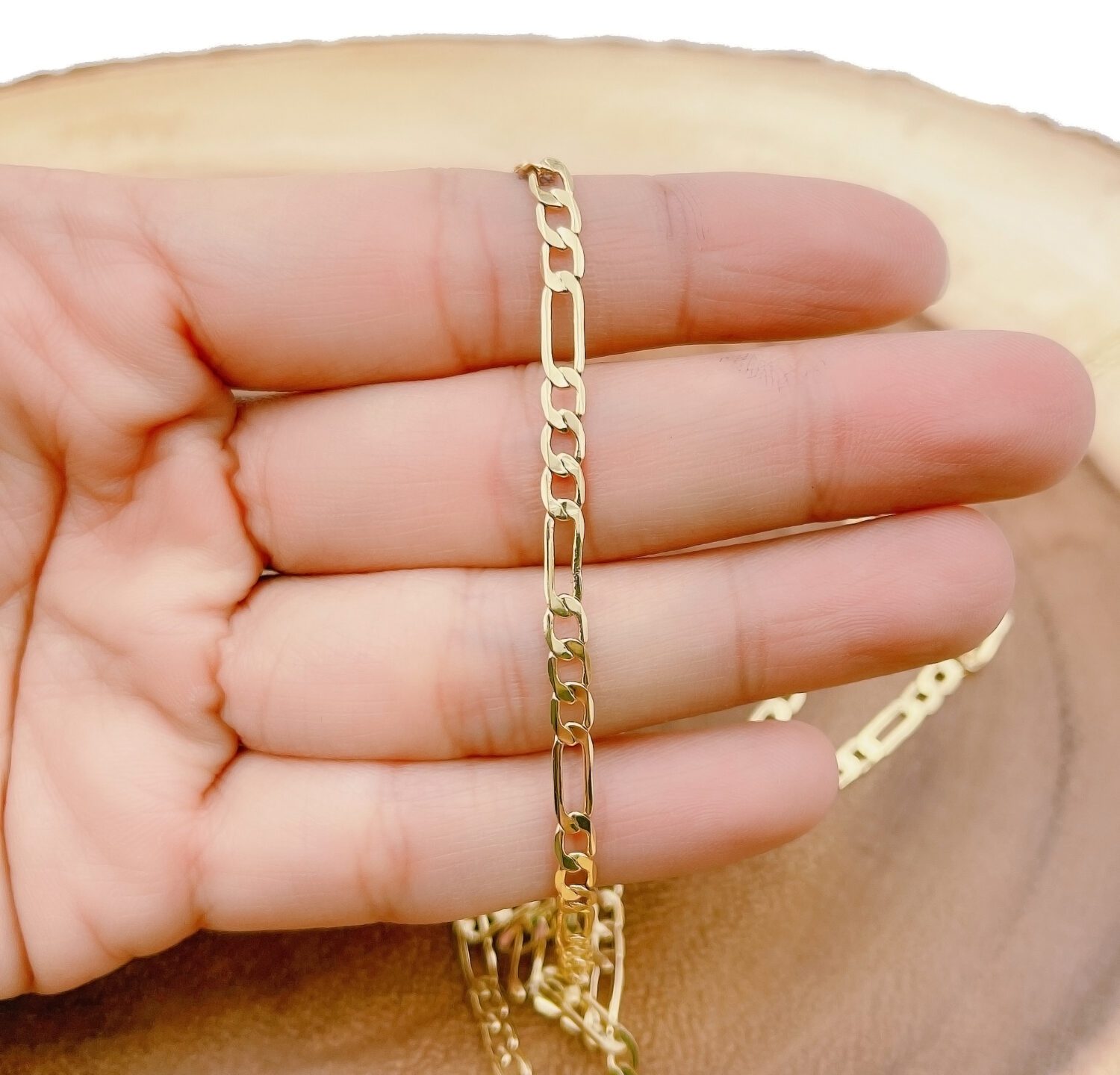 3mm Figaro Chain 24k Gold Figaro Chain Flat Figaro Chain Jewelry Chain Sold  by the Yard for Necklace Bracelet Anklet Supply, CH156 - BeadsCreation4u