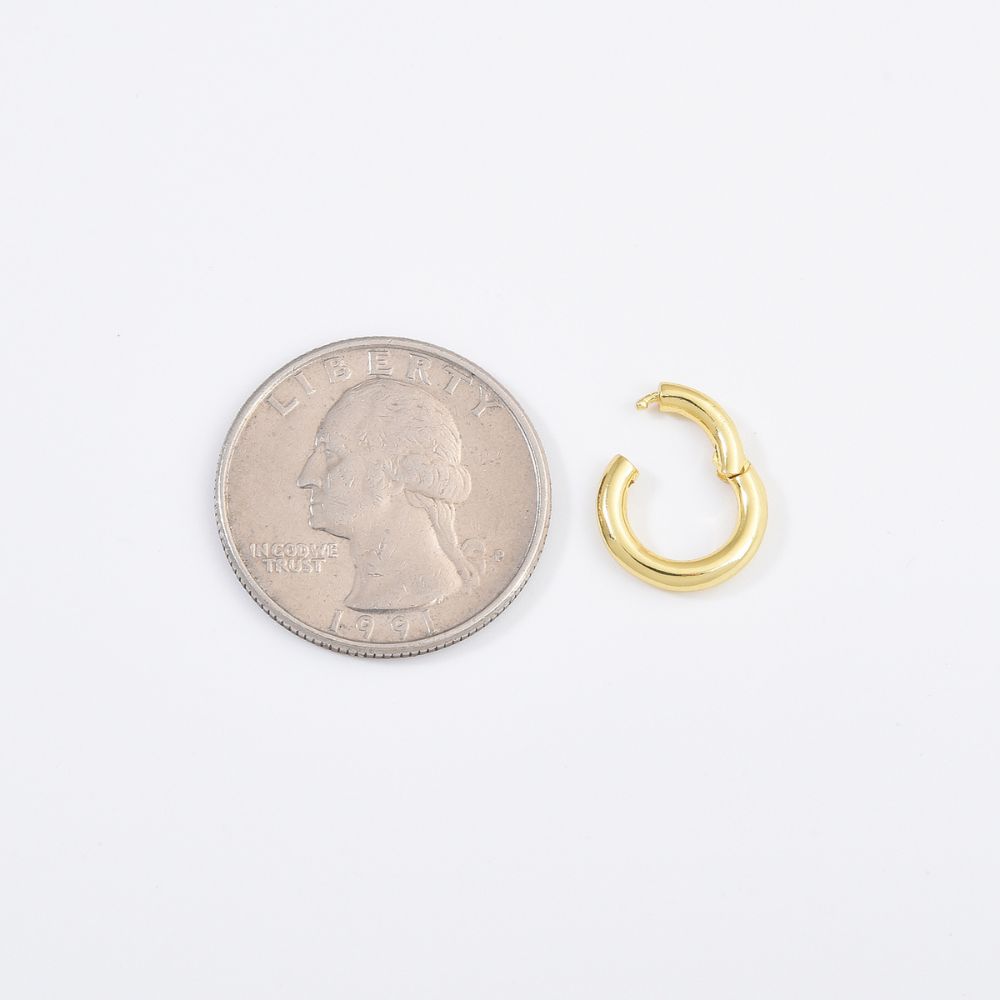 Dainty Gold Spring Gate Ring, Gold Filled Push Gate Ring, Charm Holder Gold/Silver Clasp for Charm Holder Connector, CL449 - Image 10
