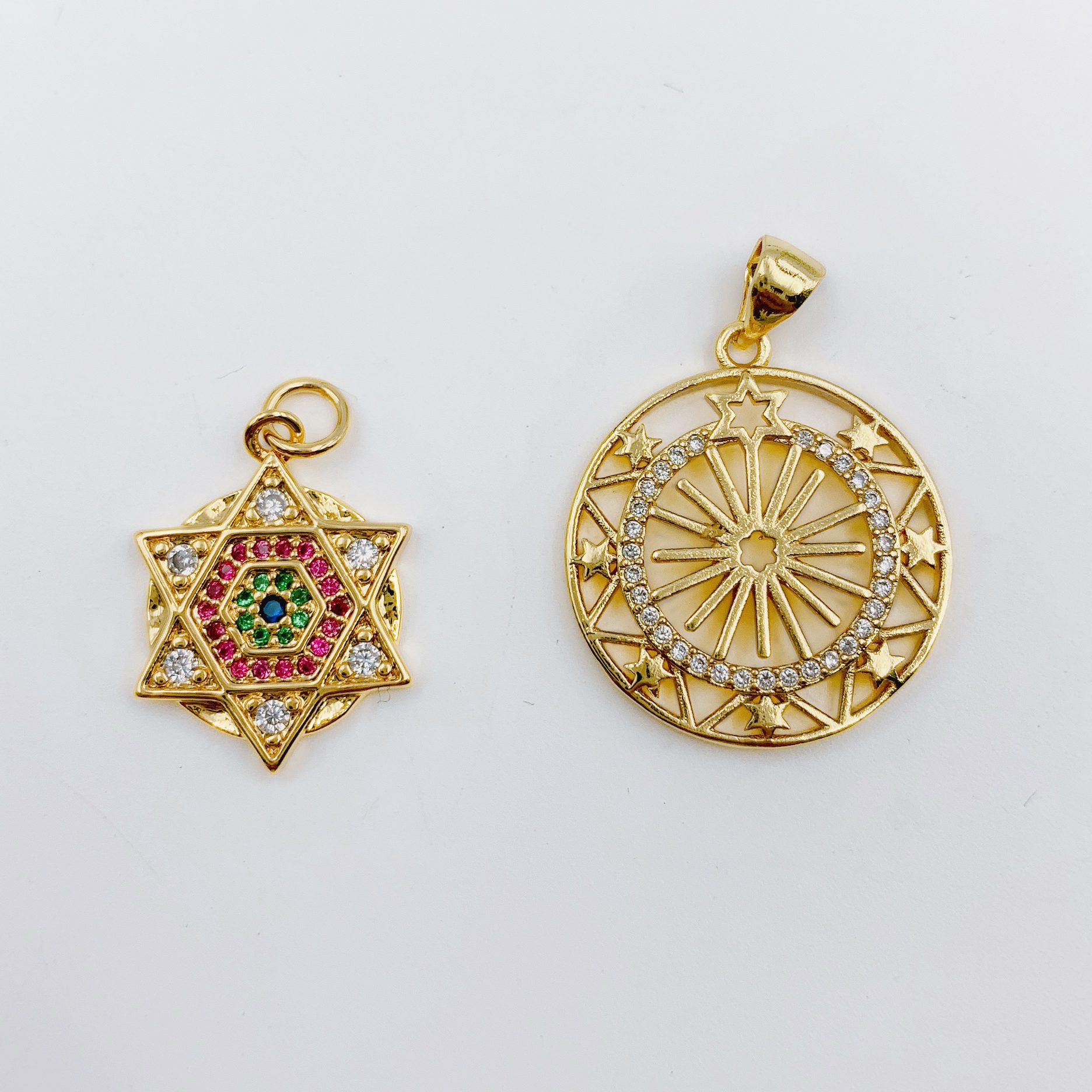 PRESELLING Celestial Cubic Star Of David Charm Gold Charm