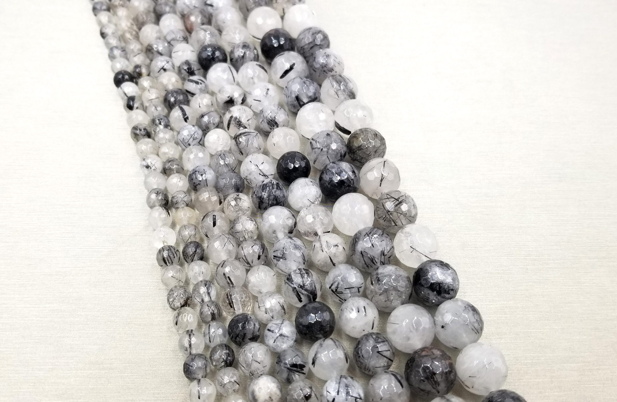 Black Rutilated Quartz Round Beads 6mm Grade A #78243 