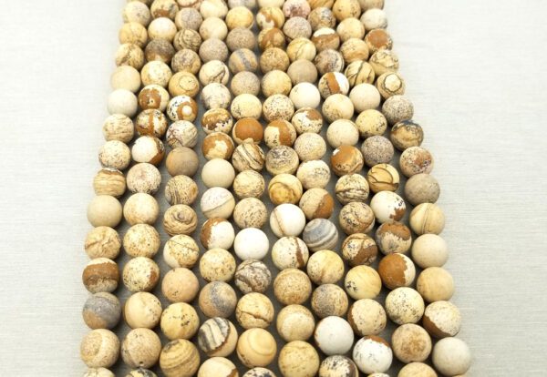 6/8/10MM Matte Finish Picture Jasper Beads Grade AAA Genuine Natural Gemstone Round Loose Beads, Full Strand Round 15.5 inches, OLD-GRN109