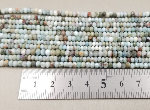 3.5MM Larimar Beads Grade AAA Genuine Natural Gemstone Faceted Round Loose  Beads 15